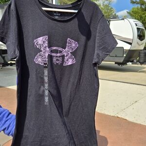 Under Armour Black Tee with Purple Web Design